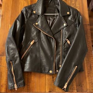 Black moto/ gold zippers jacket size M